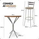 Ver imagem 2 de Conjunto Bistrô Oxford Cromada com 2 Banquetas Jade Linho Fendi