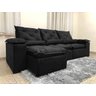 Sofá 4 e 5 Lugares Retrátil e Reclinável Preto 2,90m Alpoim Estofados Athenas:preto - 2