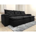 Ver imagem 1 de Sofá 4 e 5 Lugares Retrátil e Reclinável Preto 2,90m Alpoim Estofados Athenas:preto