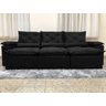 Sofá 4 e 5 Lugares Retrátil e Reclinável Preto 2,90m Alpoim Estofados Athenas:preto - 7