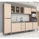 Ver imagem 1 de Kit Cozinha Completa 6 Peças 14 Portas Marrom Off White