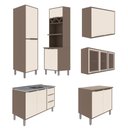 Ver imagem 2 de Kit Cozinha Completa 6 Peças 14 Portas Marrom Off White