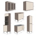 Ver imagem 3 de Kit Cozinha Completa 6 Peças 14 Portas Marrom Off White