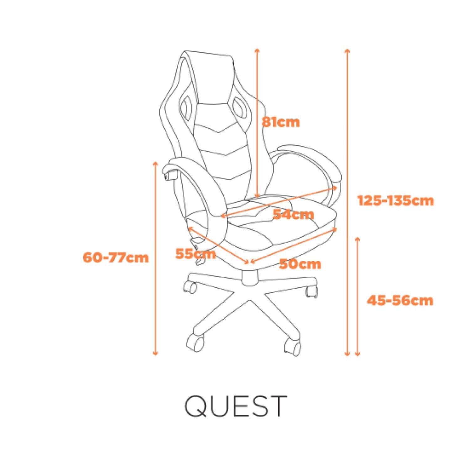 Cadeira Gamer Giratória Regulavel Quest  - 3