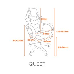 Cadeira Gamer Giratória Regulável Quest Fratini - 3