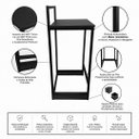Ver imagem 4 de Banqueta Alta Bistrô Ferro e Madeira Milão Cor Preto - Kmj