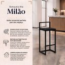 Ver imagem 2 de Banqueta Alta Bistrô Ferro e Madeira Milão Cor Preto - Kmj