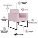 Ver imagem 6 de Kit 2 Poltronas Decorativas para Sala Recepção Base Fixa de Metal Helô L02 Suede Rosê - Lyam