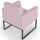 Ver imagem 2 de Kit 2 Poltronas Decorativas para Sala Recepção Base Fixa de Metal Helô L02 Suede Rosê - Lyam