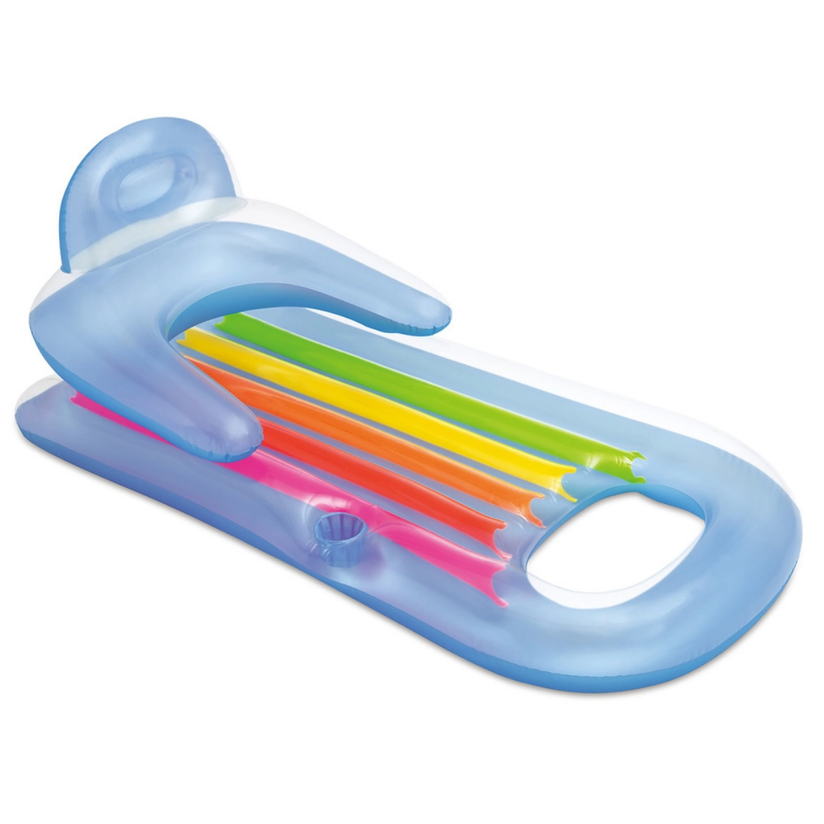 Colchão Bronzeador Inflável Intex 160x85cm até 100kg + Bomba Ar Manual Cor:azul - 6