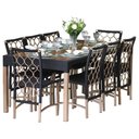 Ver imagem 1 de Jogo 8 Cadeiras Corda Náutica em Alumínio e Mesa com Tampo Madeira - Trama Original