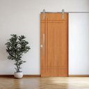 Ver imagem 1 de Porta Correr 9 Trilhos Soft Aparente Puxador Tubo 80cm 82x210cm Belíssima Rodam Abertura Direita Marrom