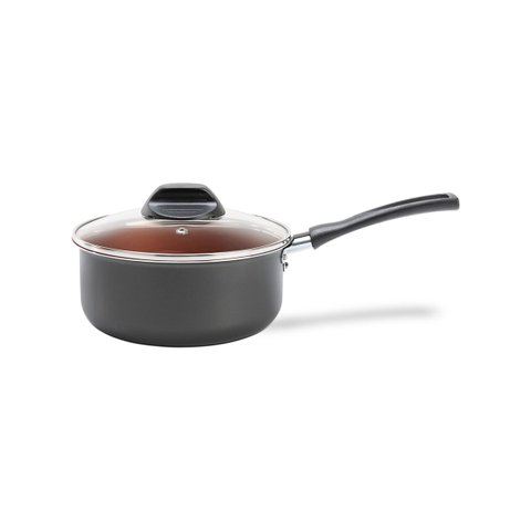 Panela com Tampa Brinox Topázio 1,3 Litros Ø 16 Cm Antiaderente Pró-flon Cinza Range