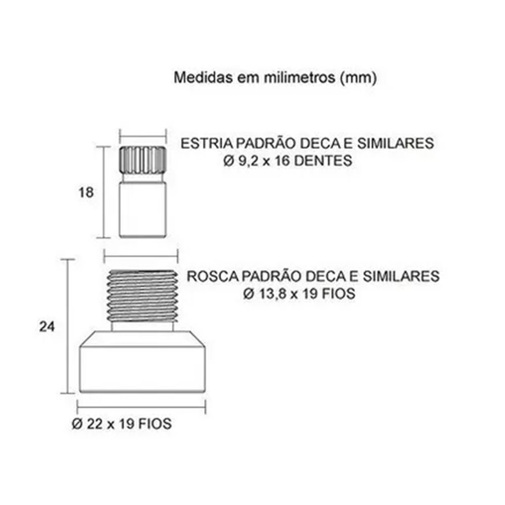 Kit 2 Conversor Adaptador Registro Docol X Acabamento Deca - 3