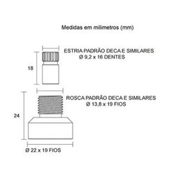 Kit 2 Conversor Adaptador Registro Docol X Acabamento Deca - 3