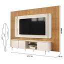 Ver imagem 2 de Painel Ripado Trento + Bancada e Painel Ariana para Tv até 75 Polegadas Off White Cedro Dj Móveis