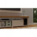 Ver imagem 3 de Rack com Painel para TV 65 Polegadas Tomaz 182cm MDP Cinamomo e Off White Madetec Móveis