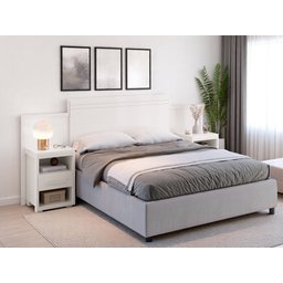 Cabeceira Ajustável para Cama Box com Criados Laterais: Cor Branco - 1