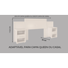 Cabeceira Ajustável para Cama Box com Criados Laterais: Cor Branco - 3