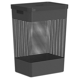 Cesto de Roupa Suja Tampa Grid 49l Organizador Área Serviço - 2