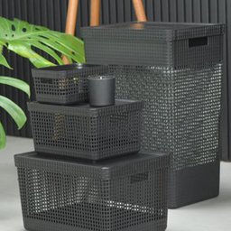 Cesto de Roupa Suja Tampa Grid 49l Organizador Área Serviço - 6