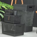 Ver imagem 3 de Cesto de Roupa Suja Tampa Grid 49l Organizador Área Serviço