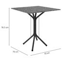 Ver imagem 2 de Mesa de Jantar Thais 70x70 Cm Preta com Granito Ocre Itabira - Artefamol