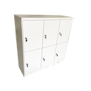 Ver imagem 1 de Guarda Volume - Locker - 6 Compartimentos - Mdf Academia Armario Escaninhho Locker Escritorio Escola