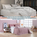 Ver imagem 4 de Conjunto Cama King Size Colcha Romance 200 Fios Super Elegante Petit Poá:rose