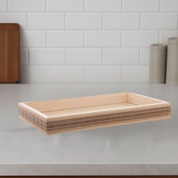 Bandeja Madeira com Sisal Bambu Bege 37,5 X 23,5cm Wolff - 4