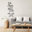 Ver imagem 3 de Adesivo Frase Cada Família Tem Uma História Hall Entrada Apartamento Kanto Store Adesivo de Parede P