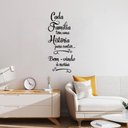 Ver imagem 4 de Adesivo Frase Cada Família Tem Uma História Hall Entrada Apartamento Kanto Store Adesivo de Parede P