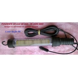 Cordão Empendente Luz 72 Leds Ultra Branco- Fio Pp 10 Mts. Ligar Acend.cigarros 12volts - 2