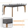 Mesa para Sala de Jantar Liz 180cm em Mdf e Vidro Canto Reto - 3
