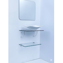 Ver imagem 2 de Kit Cuba Espelho e Prateleira de Vidro para Banheiro 53cm:branco