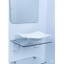 Ver imagem 3 de Kit Cuba Espelho e Prateleira de Vidro para Banheiro 53cm:branco