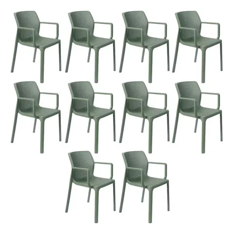 Kit 10 Cadeiras Sardenha Verde