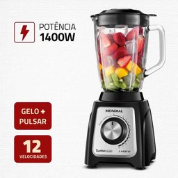 Liquidificador Mondial Turbo Glass 1400w L-1400gi Preto 220v - 2