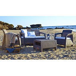 Conjunto de Poltronas de Jardim Corfu Marrom Keter - 6