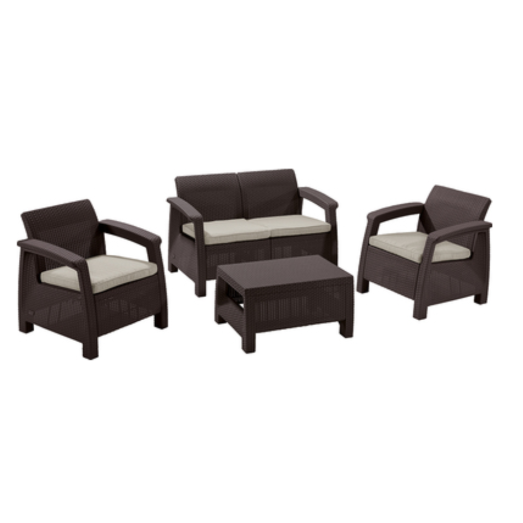 Conjunto de Poltronas de Jardim Corfu Marrom Keter