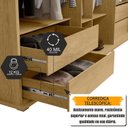 Ver imagem 3 de Guarda-Roupa Casal 6 Portas com Vidro Reflecta e LED 4 Gavetas Internas 3 Maleiros Royal Marrom/Cinamomo