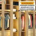 Ver imagem 6 de Guarda-Roupa Casal 6 Portas com Vidro Reflecta e LED 4 Gavetas Internas 3 Maleiros Royal Marrom/Cinamomo