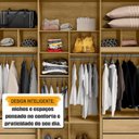 Ver imagem 2 de Guarda-Roupa Casal 6 Portas com Vidro Reflecta e LED 4 Gavetas Internas 3 Maleiros Royal Marrom/Cinamomo