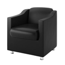 Ver imagem 1 de Poltrona Decorativa Reforçada Recepção Clinica Salão Courino Preto