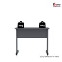 Ver imagem 5 de Mesa de Escritório Reta M90 P15 Tubular Moderna 90cm Grafite Pandin Móveis
