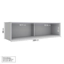 Cozinha Modulada 5 Peças 3 Aéreos 1 Balcão 1 Paneleiro Nara Cabecasa Madeiramadeira - 9