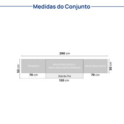 Cozinha Modulada 5 Peças 3 Aéreos 1 Balcão 1 Paneleiro Nara Cabecasa Madeiramadeira - 6