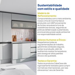 Cozinha Modulada 5 Peças 3 Aéreos 1 Balcão 1 Paneleiro Nara Cabecasa Madeiramadeira - 18