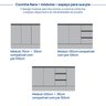 Cozinha Modulada 5 Peças 3 Aéreos 1 Balcão 1 Paneleiro Nara CabeCasa MadeiraMadeira - 15