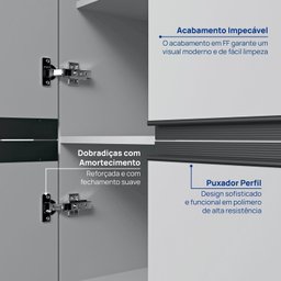 Cozinha Modulada 5 Peças 3 Aéreos 1 Balcão 1 Paneleiro Nara Cabecasa Madeiramadeira - 16
